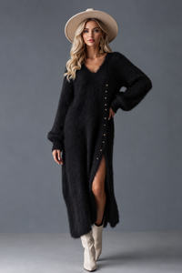 Taylor Black Plush Dress