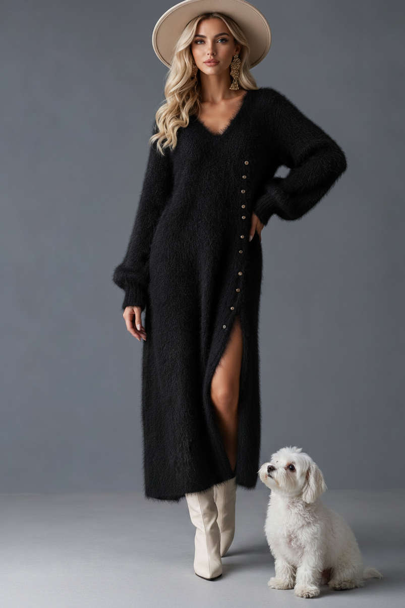 Taylor Black Plush Dress