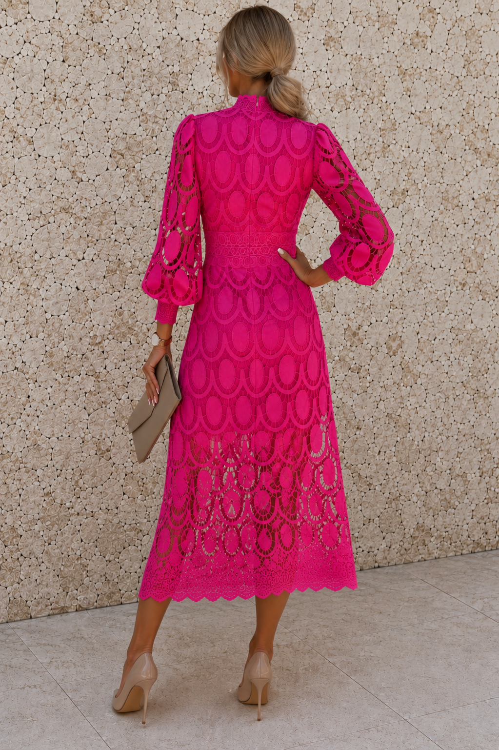 Jasmine Pink Lace Dress | Top Seller