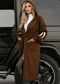 Kelly Chocolate Hooded Coat | Top Seller