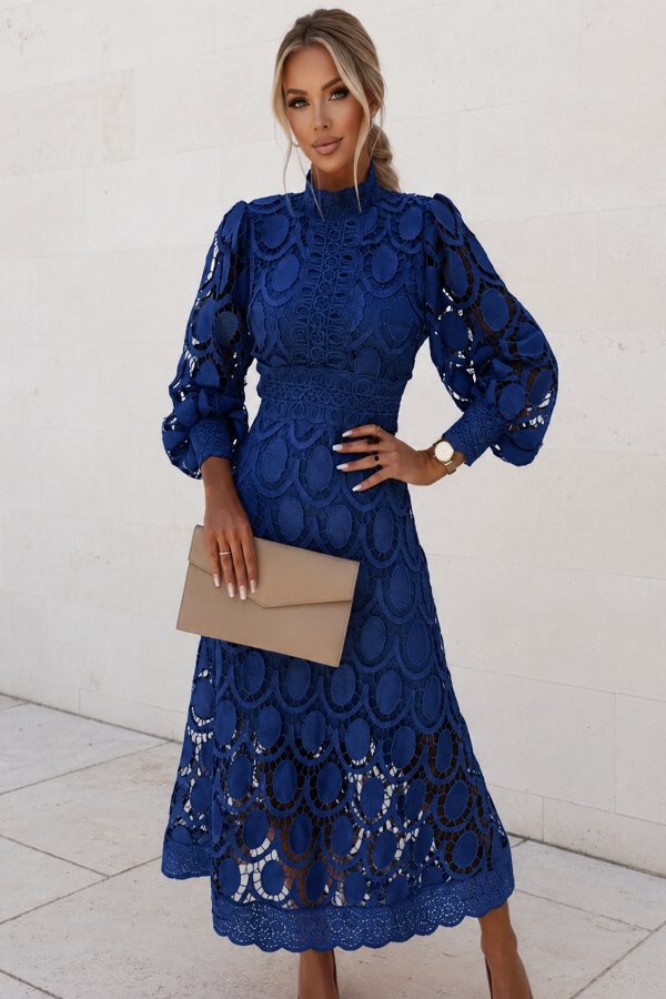 Jasmine Sapphire Lace Dress |  Hot New Colour