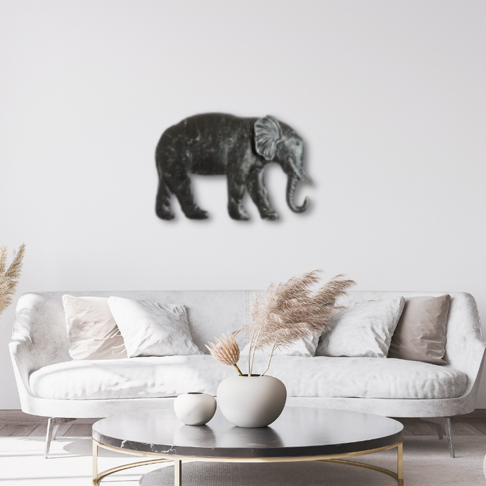 Elephant 50cm Metal Wall Art