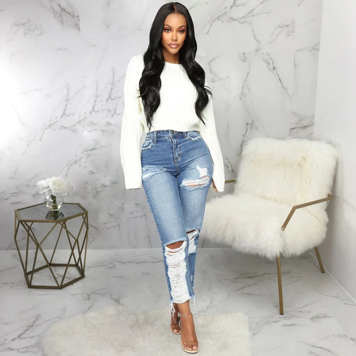 Casey High Waist Distressed Jeans