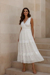 Indra White Praire Dress