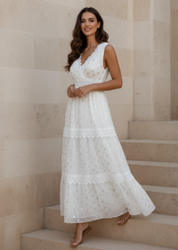 Indra White Praire Dress