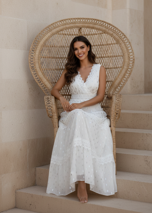 Indra White Praire Dress