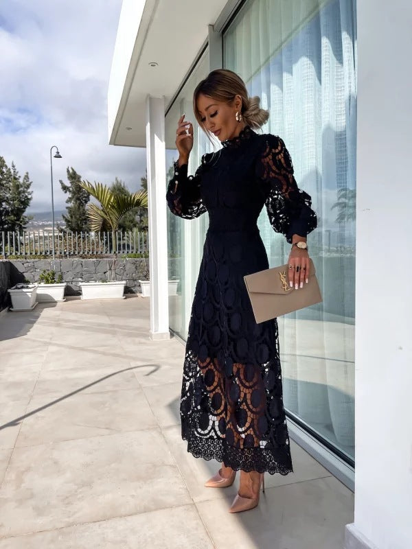 Jasmine Black Lace Dress - Villa Vibes Australia