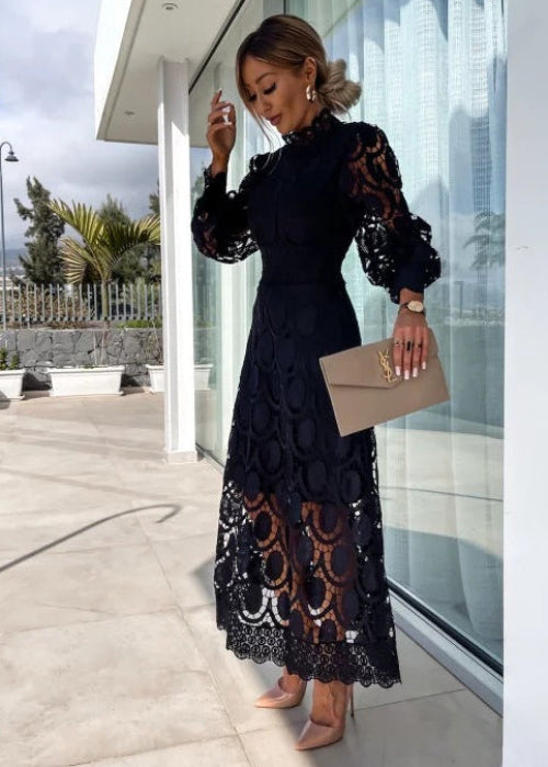 Jasmine Black Lace Dress - Villa Vibes Australia