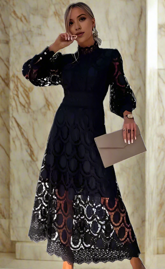 Jasmine Black Lace Dress