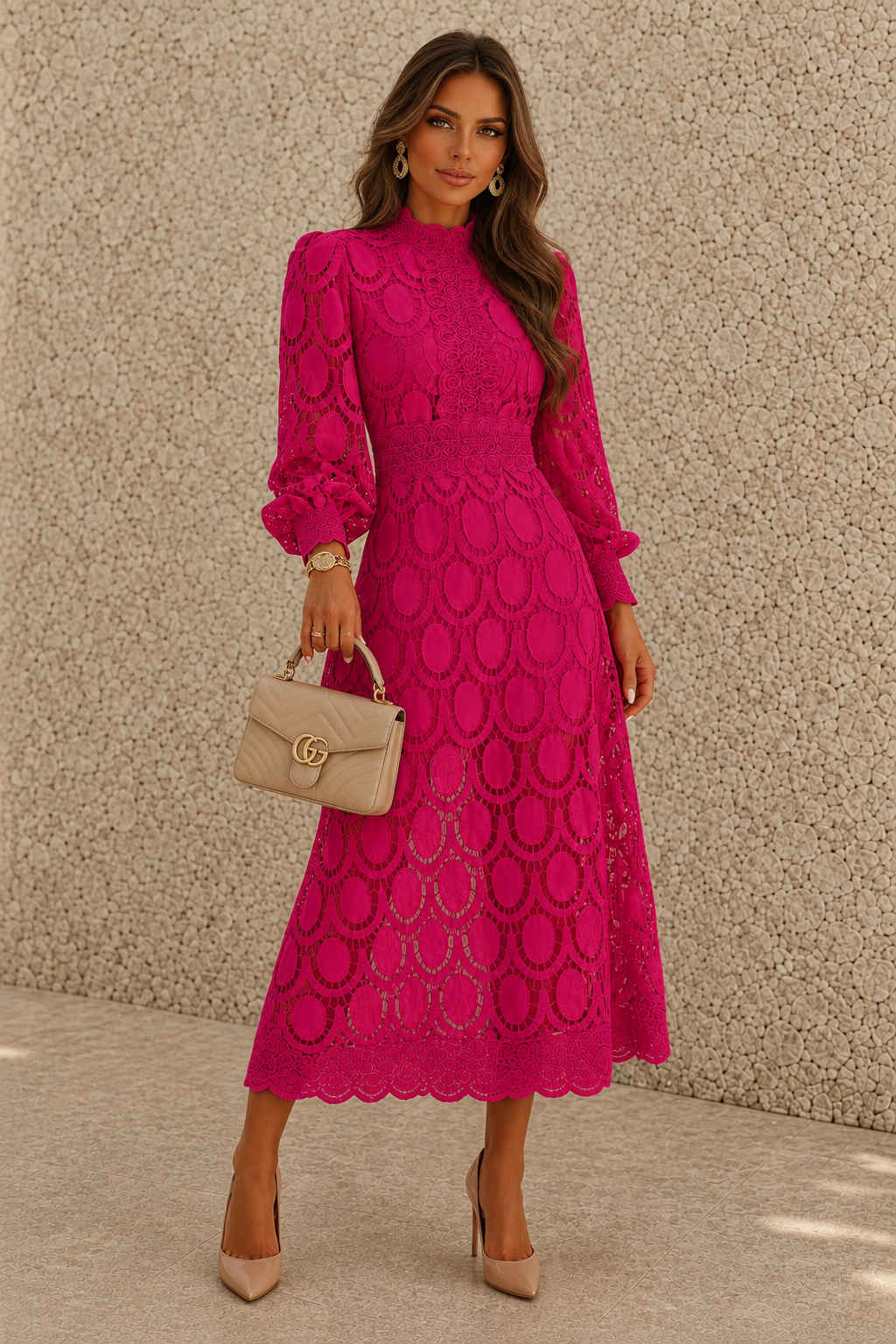 Jasmine Pink Lace Dress | Top Seller.