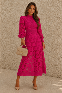 Jasmine Pink Lace Dress | Top Seller.