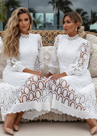 Jasmine White Lace Dress - Villa Vibes Australia