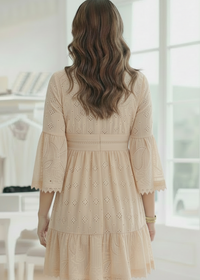 Joss Cream Embroidered Dress