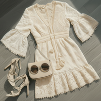 Joss Cream Embroidered Dress