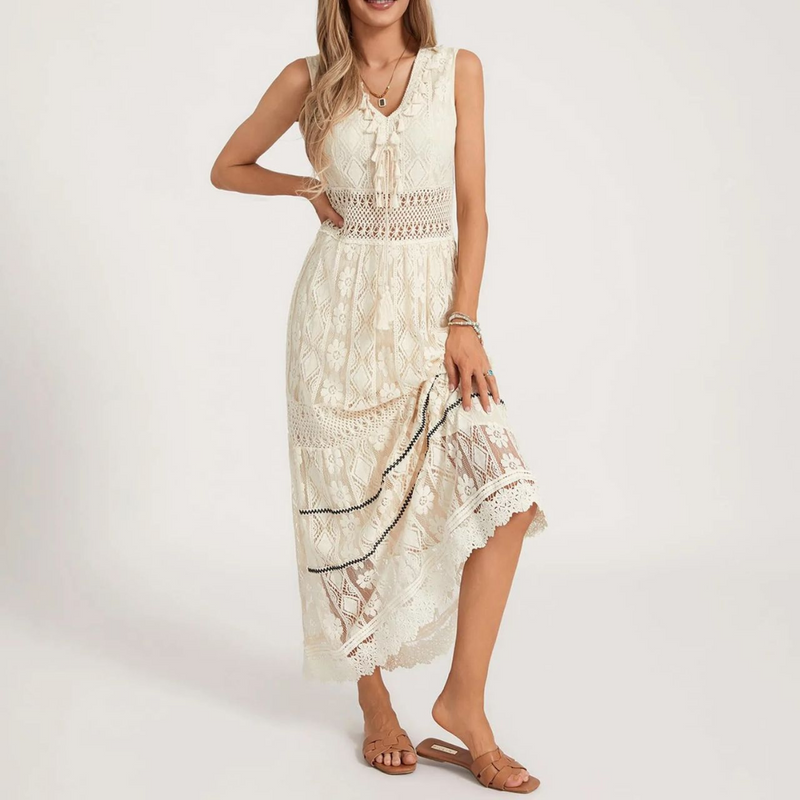 CLEARANCE Miranda Cream Maxi Dress