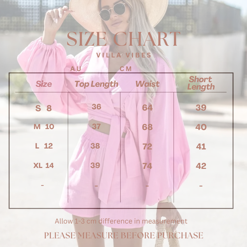 CLEARANCE - Margot Pink Lantern Sleeve Short Set
