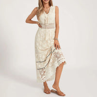 Miranda Cream Maxi Dress - Villa Vibes Australia