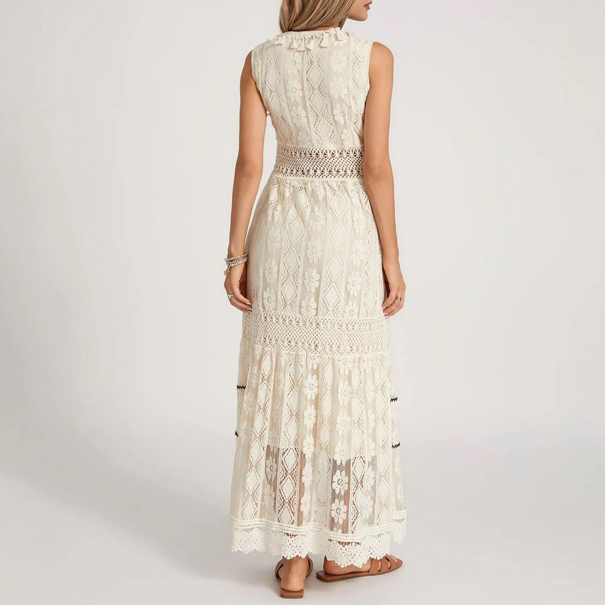 Miranda Cream Maxi Dress - Villa Vibes Australia