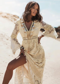 Mendez Cream Maxi Dress - Villa Vibes Australia