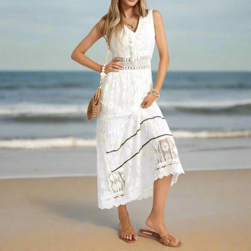 Miranda White Maxi Dress - Villa Vibes Australia