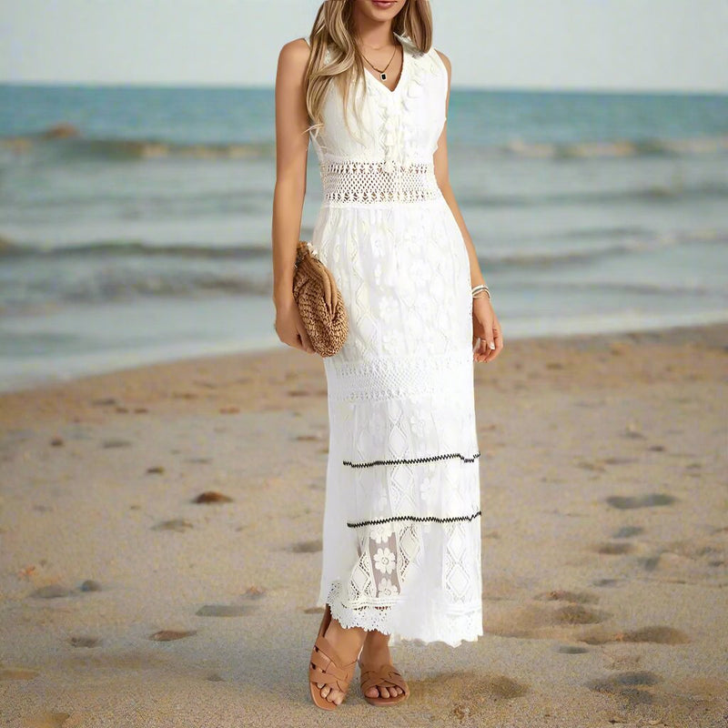 Miranda White Maxi Dress - Villa Vibes Australia