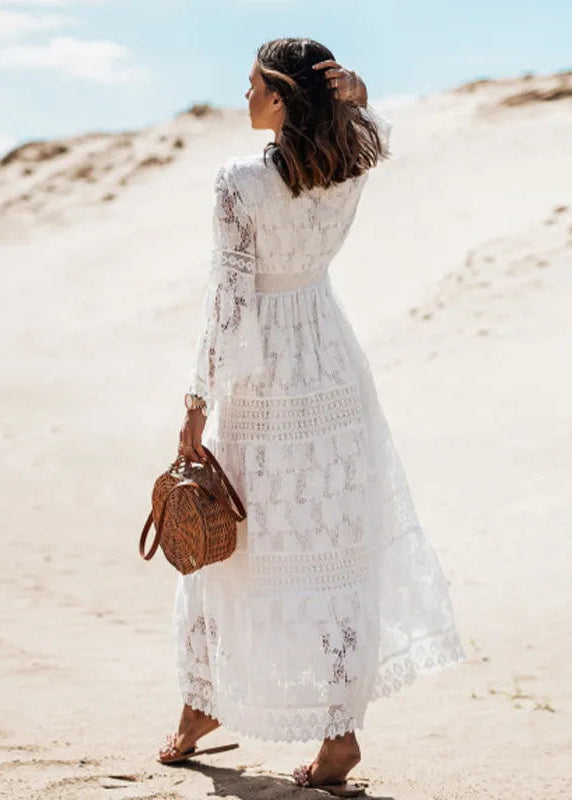 Mendez White Maxi Dress - Villa Vibes Australia