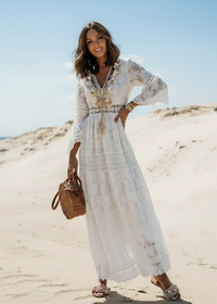 Mendez White Maxi Dress