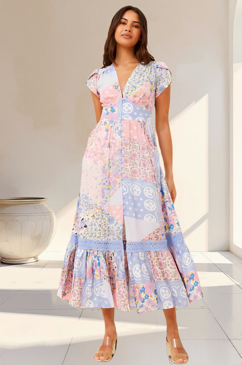 Paradise Patchwork Style Dress