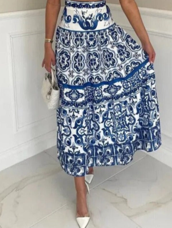 Belle Blue Skirt Set