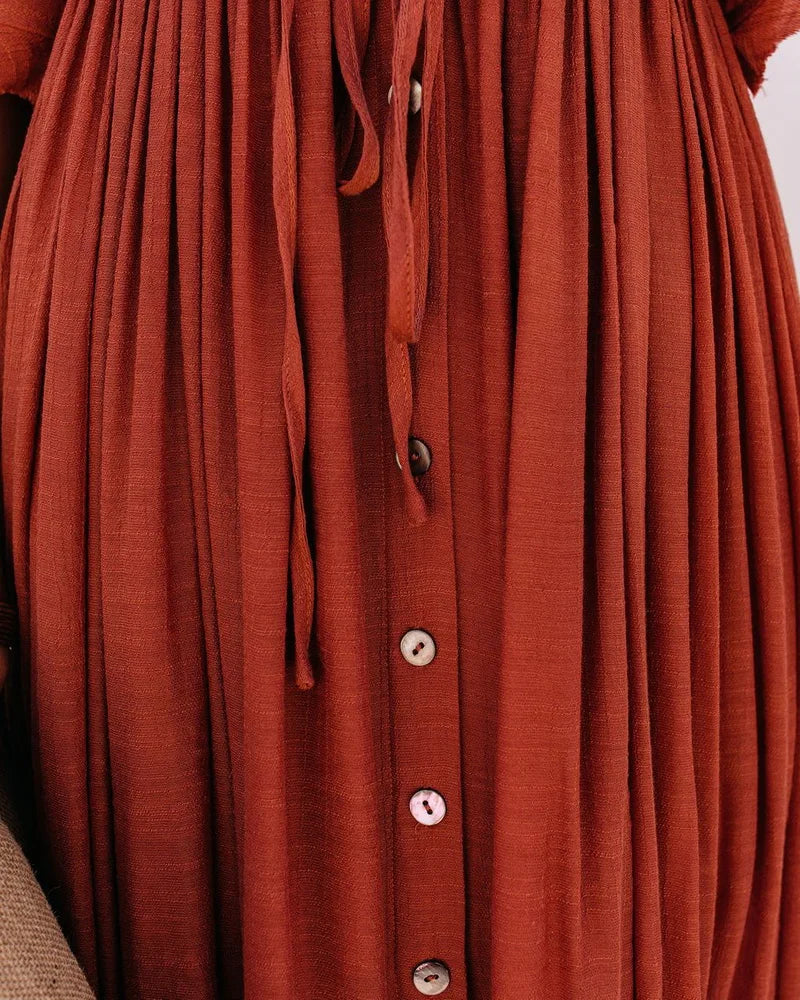 Holly Rust Drawstring Dress