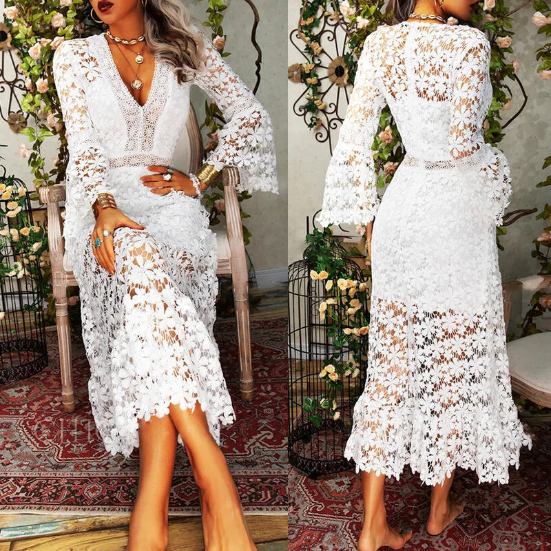 Coco White Lace Party Dress