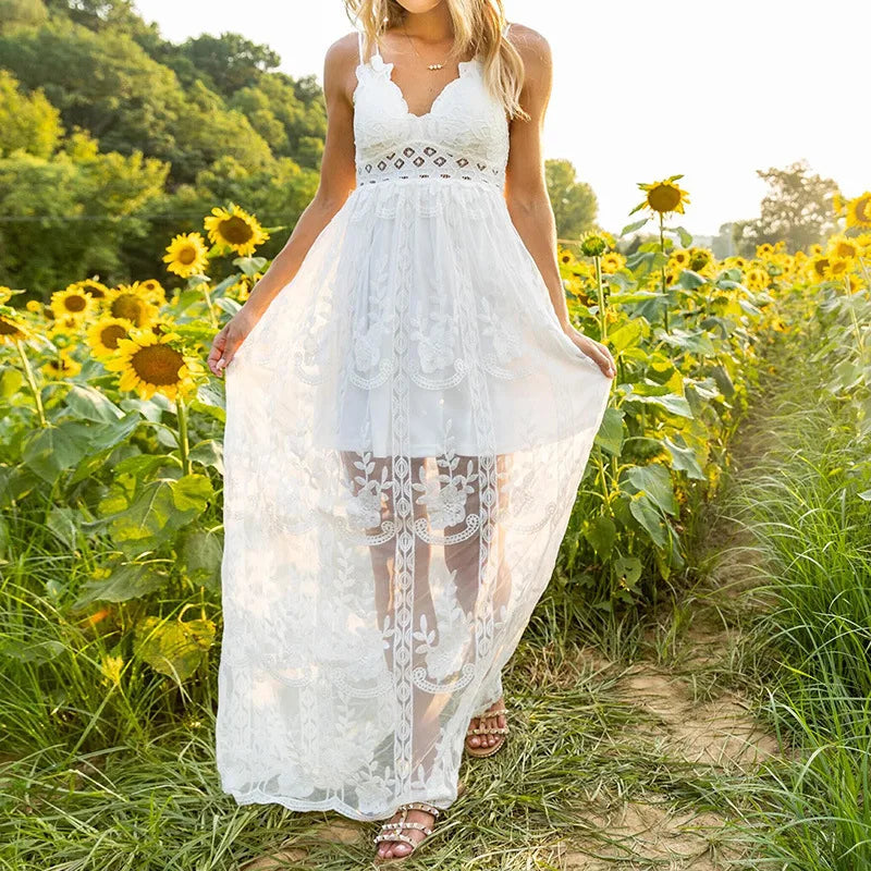 Abby White Lace Maxi