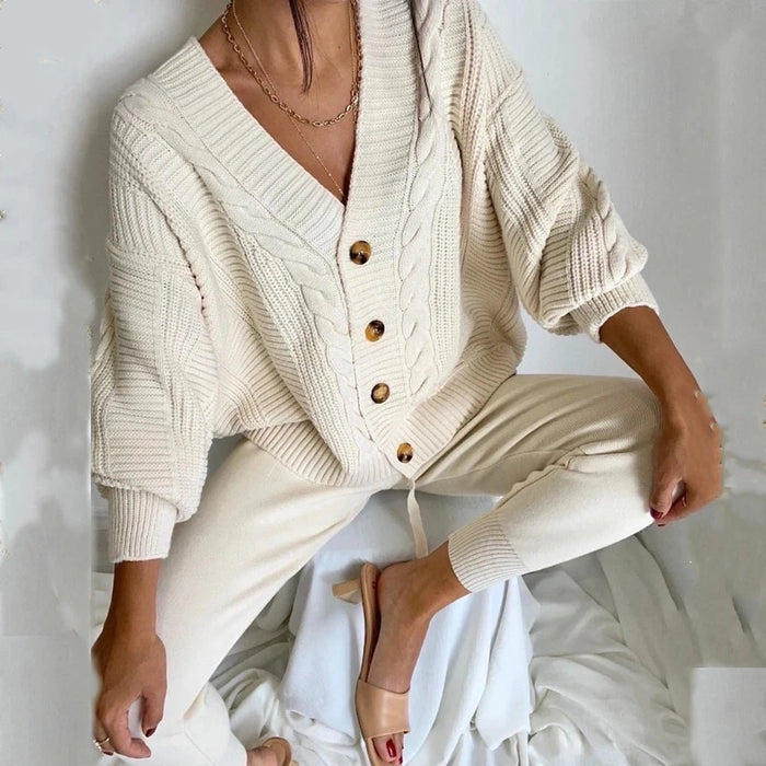 Cameron Winter White Knitted Sweater Set