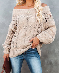 Delta Latte Cable Knit Sweater - Villa Vibes Australia