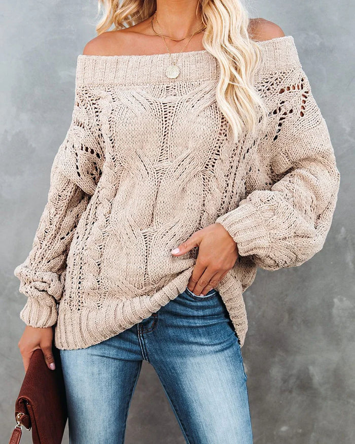 Delta Latte Cable Knit Sweater