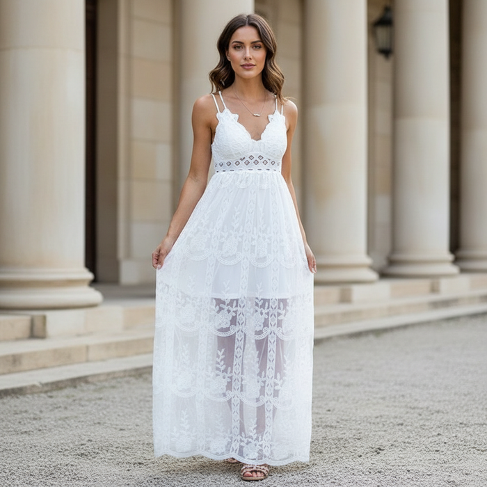 Abby White Lace Maxi