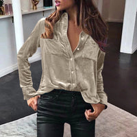 Morgan Champagne Velvet Shirt - Villa Vibes Australia