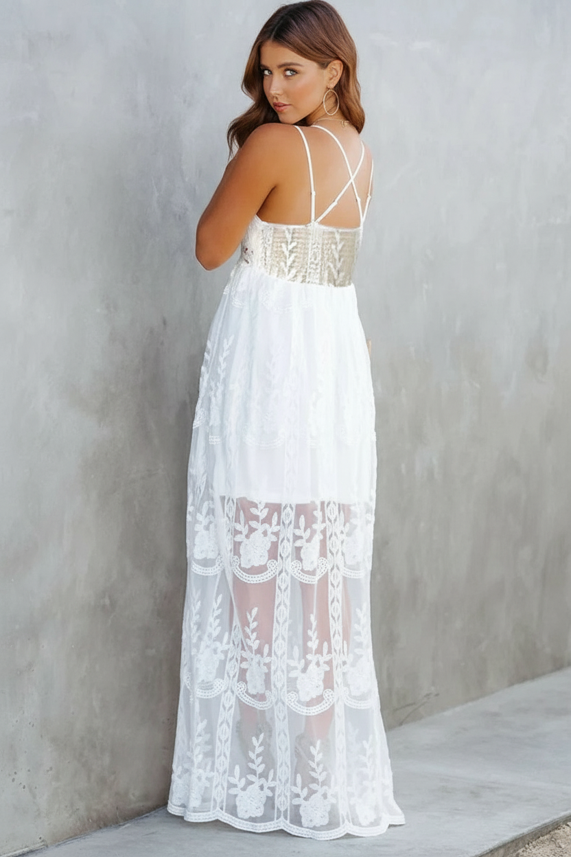 Abby White Lace Maxi
