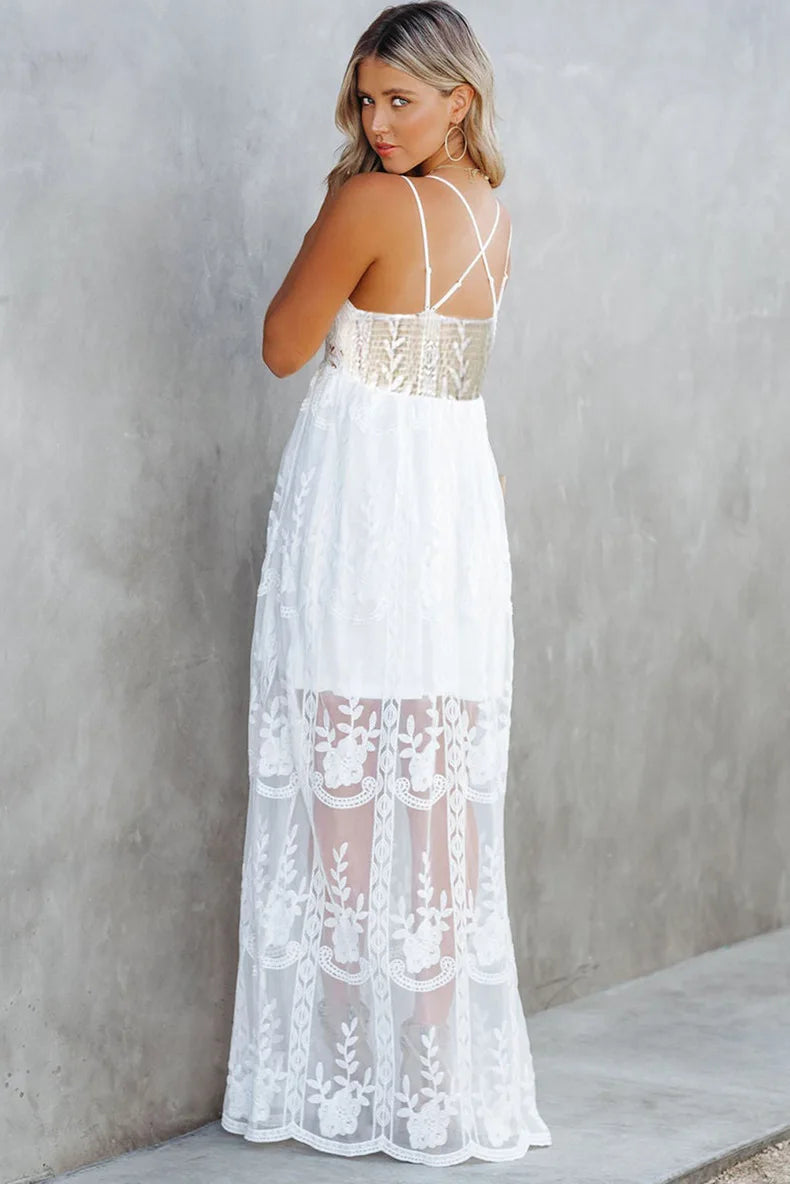 Abby White Lace Maxi