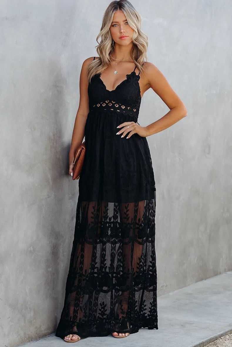 Abby Black Lace Maxi