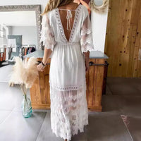 Ava White Lace Boho Dress - Villa Vibes Australia