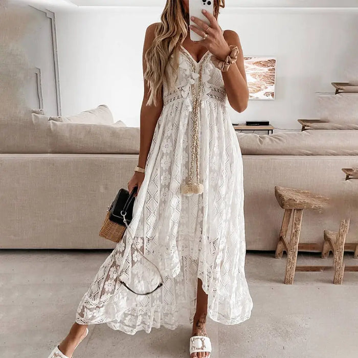 Sierra Cream Boho Lace Dress