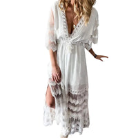 Ava White Lace Boho Dress