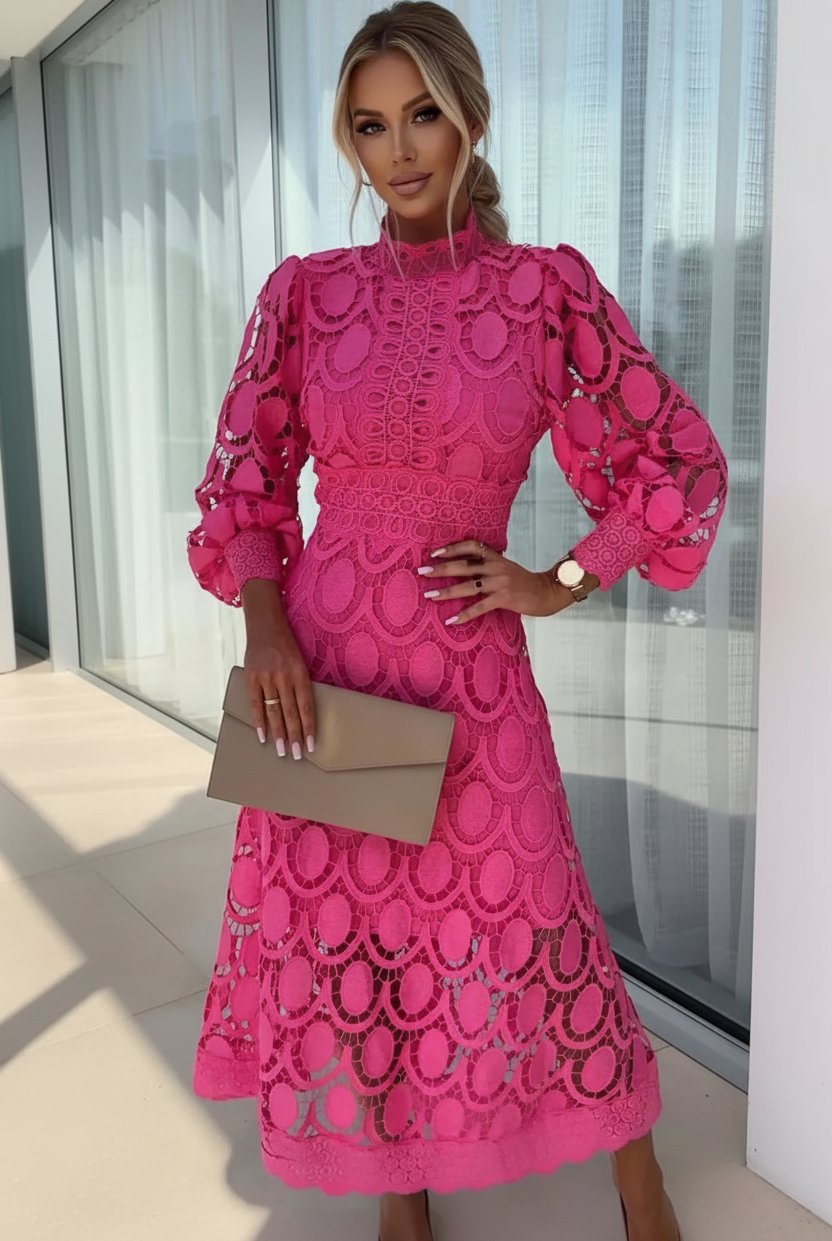 Jasmine Pink Lace Dress