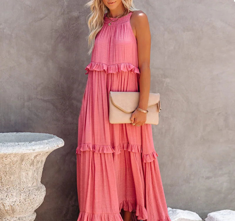 Isabelle Pink Ruffled Dress