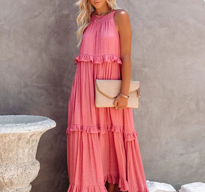 Isabelle Pink Ruffled Dress
