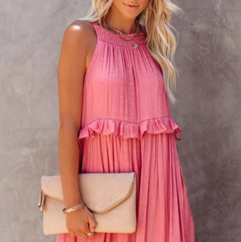 Isabelle Pink Ruffled Dress