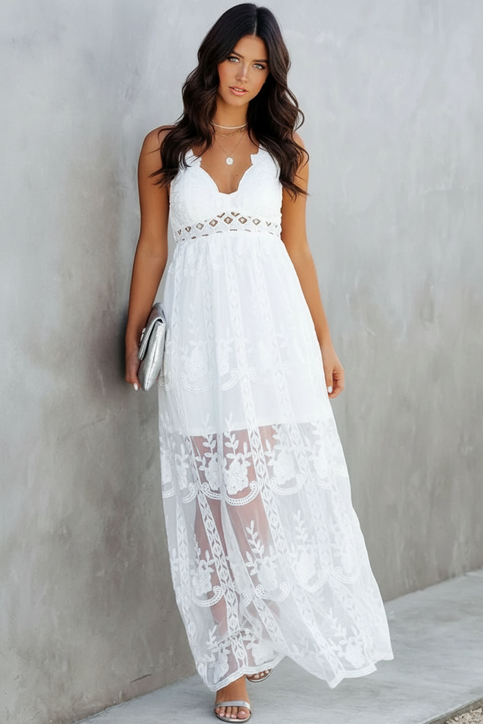 Abby White Lace Maxi
