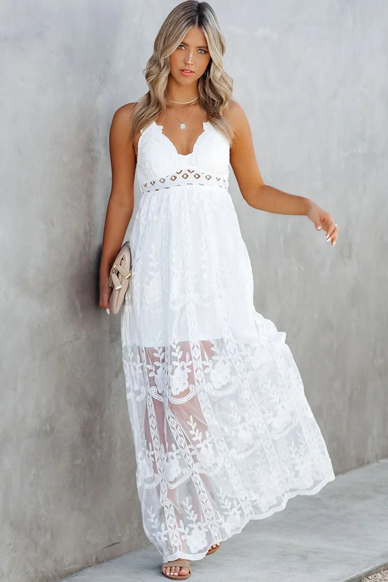 Abby White Lace Maxi