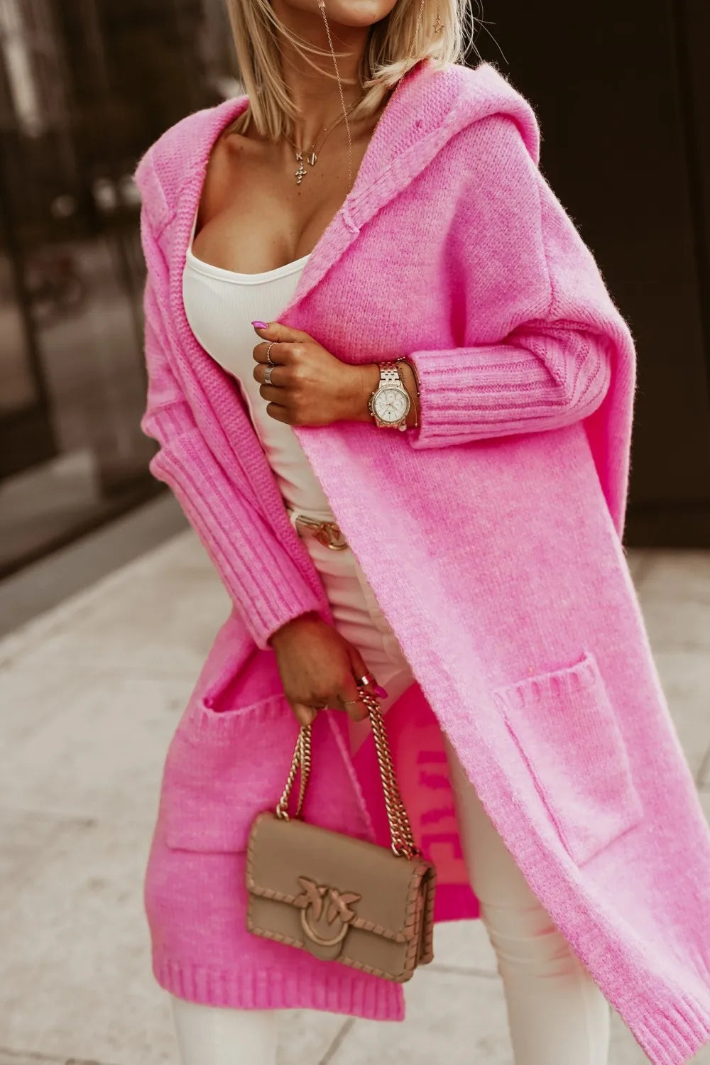 Imogen Pink Highstreet Hooded Coat